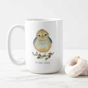 Cute baby bird mug (watercolor)