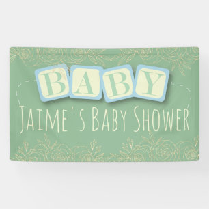 Cute Baby Blocks Boy Baby Shower Banner