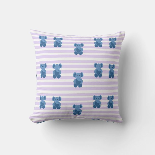 Cute baby blue elephant cushion (Front)