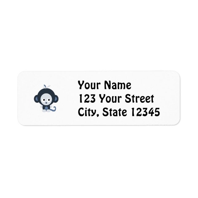 Cute Baby Blue Monkey Return Address Label (Front)