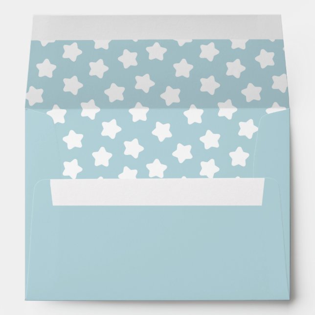 Cute Baby Blue Star Lined A7 Envelope (Back (Bottom))