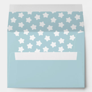Cute Baby Blue Star Lined A7 Envelope