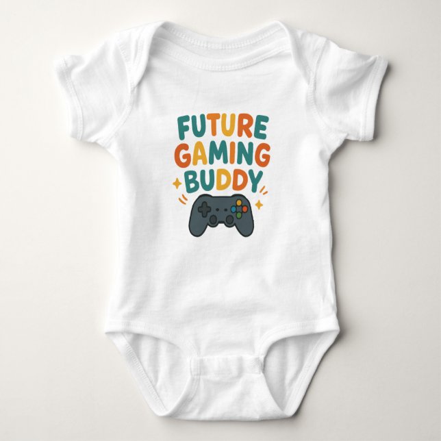 Cute Baby Bodysuit with Gaming and Future Gamer  (Front)