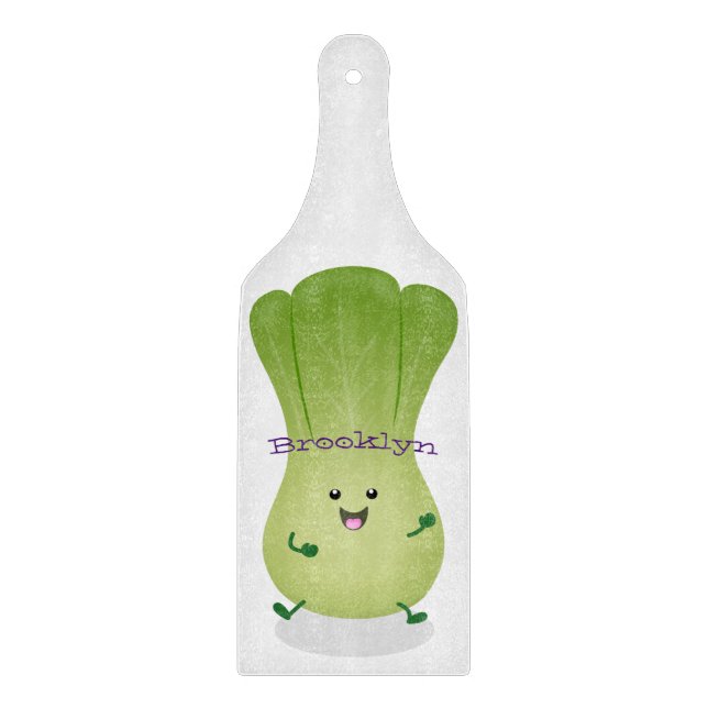 Cute baby bok choy cartoon illustration  cutting board (Front)