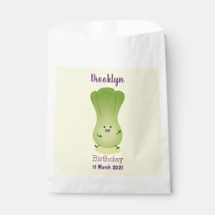 Cute baby bok choy cartoon illustration favour bag