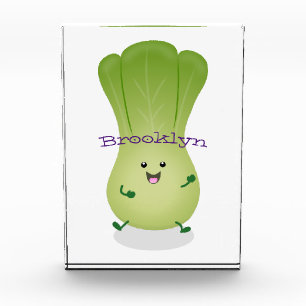 Cute baby bok choy cartoon illustration photo block
