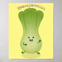 Cute baby bok choy cartoon illustration