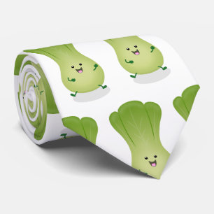 Cute baby bok choy cartoon illustration tie