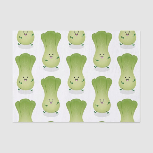 Cute baby bok choy cartoon illustration tissue paper (Front)