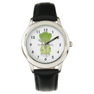 Cute baby bok choy cartoon illustration watch
