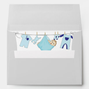 Cute Baby Boy Blue Baby Shower Envelope