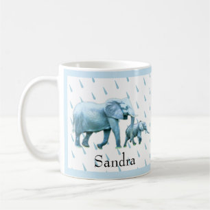 Cute Baby boy blue Elephants Baby Shower Coffee Mug