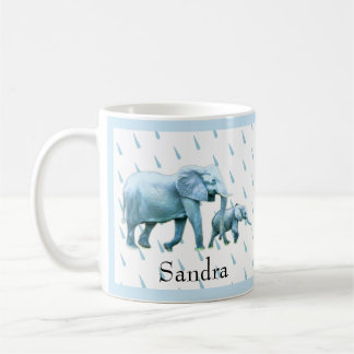 Cute Baby boy blue Elephants Baby Shower Coffee Mug