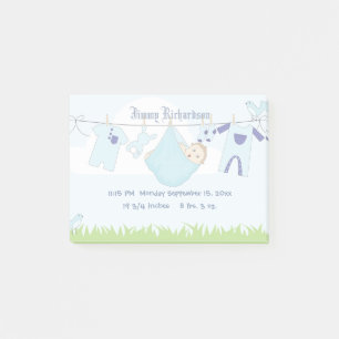Cute Baby Boy Clothes Line Post-it Notes