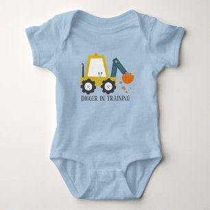 cute baby boy digger construction bodysuit
