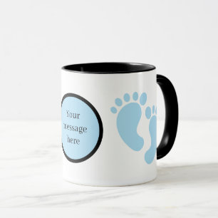 Cute baby boy feet add message mug