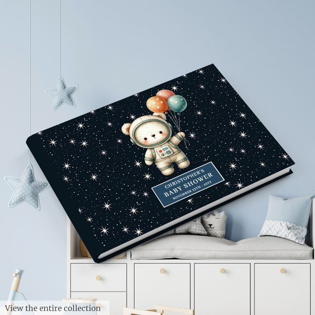Cute Baby Boy Guest Book Teddy Bear Astronaut (Cute Baby Boy Guest Book Teddy Bear Astronaut)