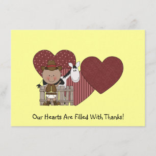 Cute Baby Boy Horse Pony Western Thank You Card