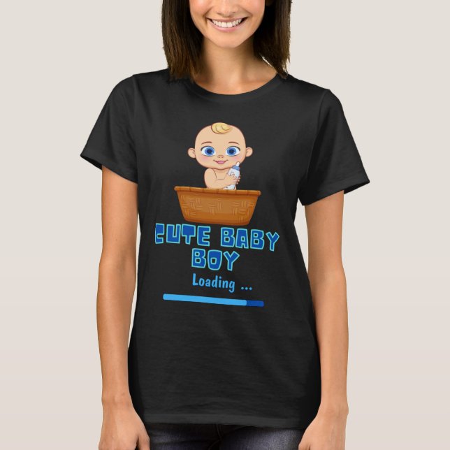 Cute Baby Boy Loading Gender Party Pregnancy It s  T-Shirt (Front)