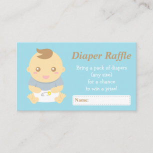 Cute Baby Boy Shower Grey Diaper Raffle Tickets Enclosure Card
