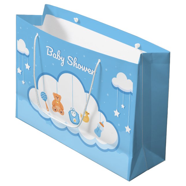 cute baby boy shower  large gift bag (Front Angled)