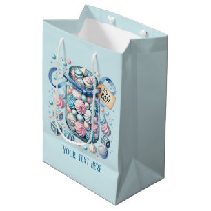 Cute baby boy shower party sweets Medium Gift Bag