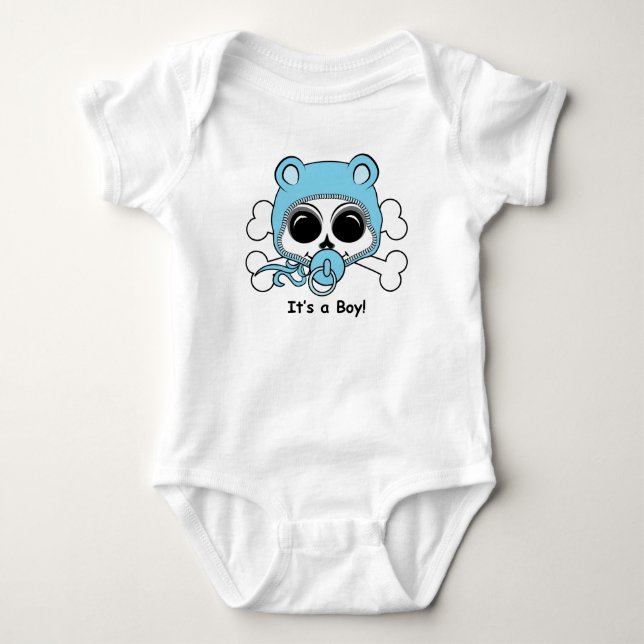 Cute Baby Boy Skull Bodysuit (Front)