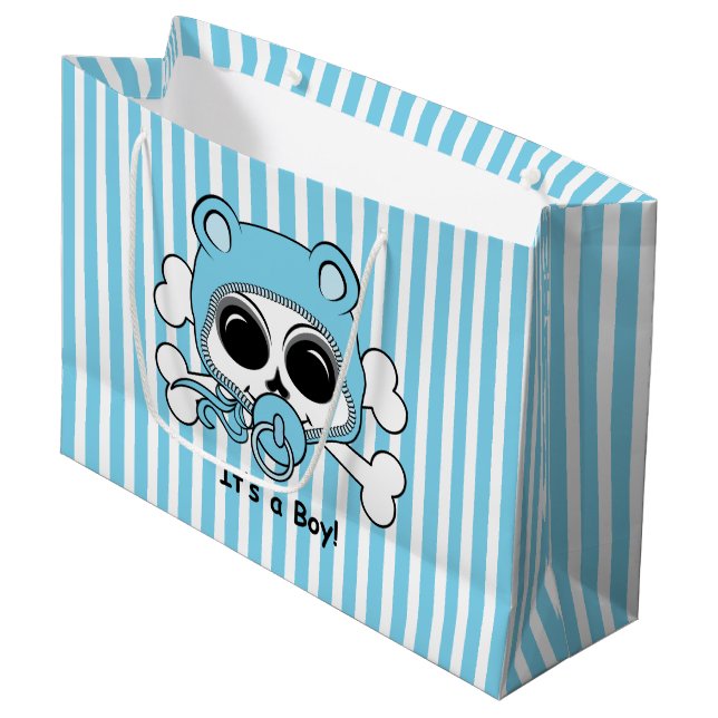 Cute Baby Boy Skull Large Gift Bag (Front Angled)