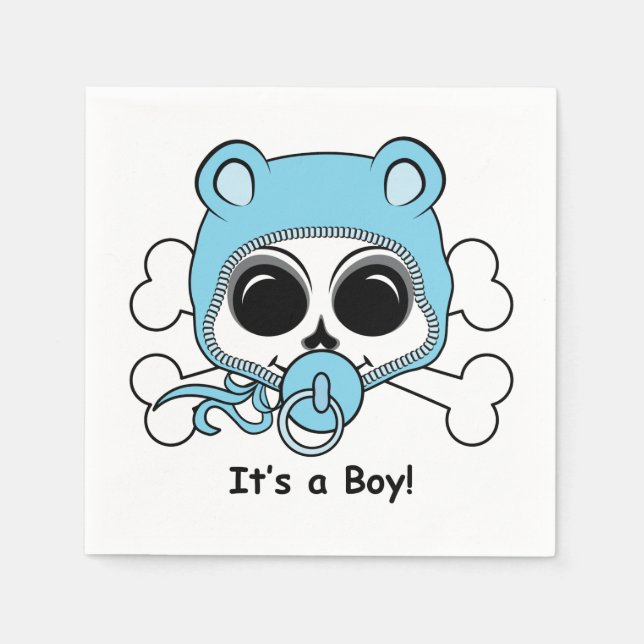 Cute Baby Boy Skull Napkin (Front)