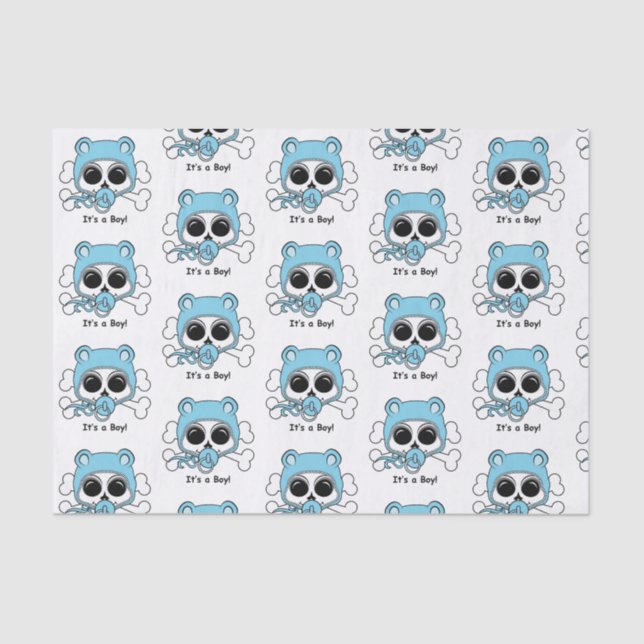 Cute Baby Boy Skull Tissue Paper (Front)