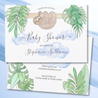 Cute Baby Boy Sloth Baby Shower