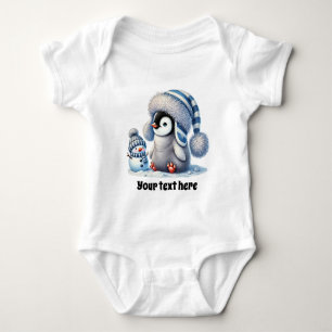 Cute baby boy Winter Seasonal penguin  Bodysuit
