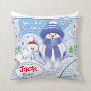 Cute Baby Boy's First Christmas Pillow