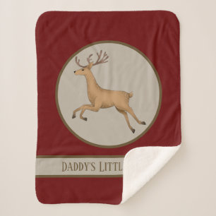 cute baby boys little buck add text sherpa blanket