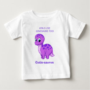 Cute Baby Brontosaurus Girls Like Dinosaurs Too T-Shirt