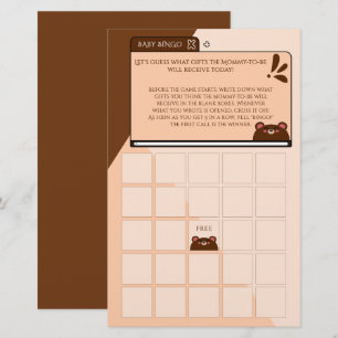 Cute Baby Brown Bear Computer Screen Baby Bingo