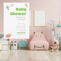 Cute Baby Bugs Lime Green Baby Shower