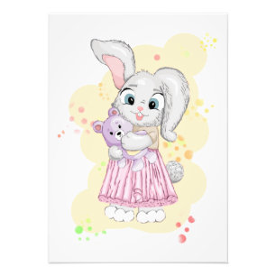 Cute baby bunny Baby Photo Print