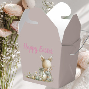 Cute baby bunny in pyjamas with an Easter egg Favour Box