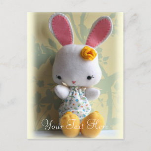 Cute Baby Bunny Plush Customisable Postcard