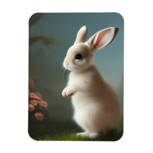 Cute Baby Bunny Portrait Magnet