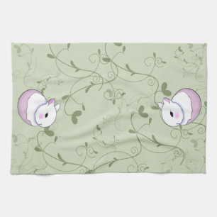 Cute Baby Bunny Rabbit Easter Tea Towel