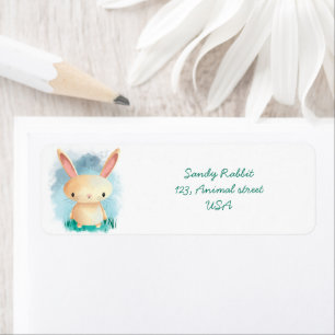 Cute baby bunny return address label