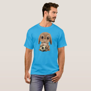 Cute Baby Bunny With Football Soccer Ball T-Shirt