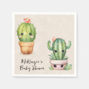 Cute Baby Cactus Succulent Baby Shower Napkin