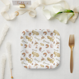 Cute Baby Cars And Clouds Newborn Babyshower Plate