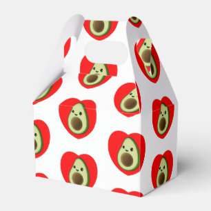 Cute Baby Cartoon Avocado In Red Heart Favour Box