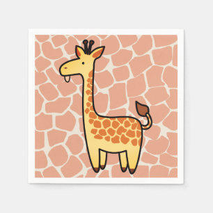 Cute Baby Cartoon Giraffe Baby Showe Napkin