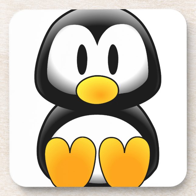 Cute Baby Cartoon Penguin Coaster (Front)