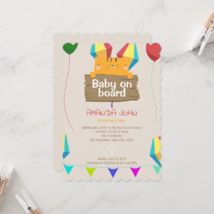 Cute Baby Cat Baby Shower Invitation